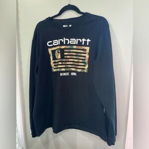 Carhartt Black Crewneck Sweatshirt with Camo Graphic